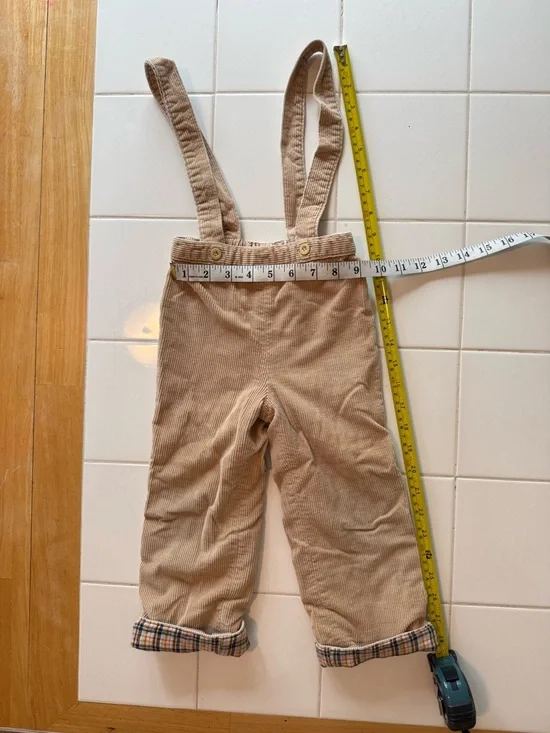 Toddler Boys 2T/3T Corduroy Lined Pants Lot OshKosh B'gosh Overall Joggers Tan - Picture 12 of 15